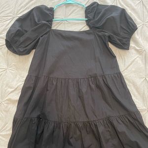 Black puff sleeve dress